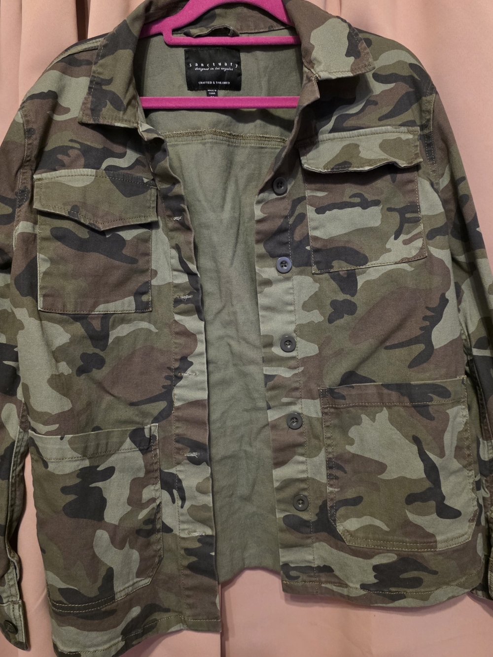 Sanctuary Olive & Brown Camo Jacket